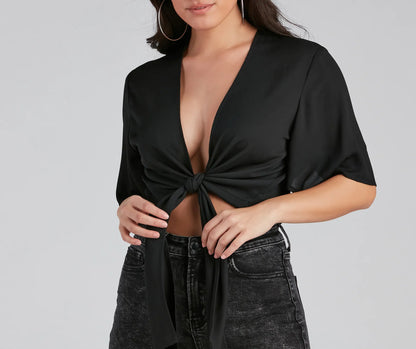 Classic Stunner Tie Front Kimono