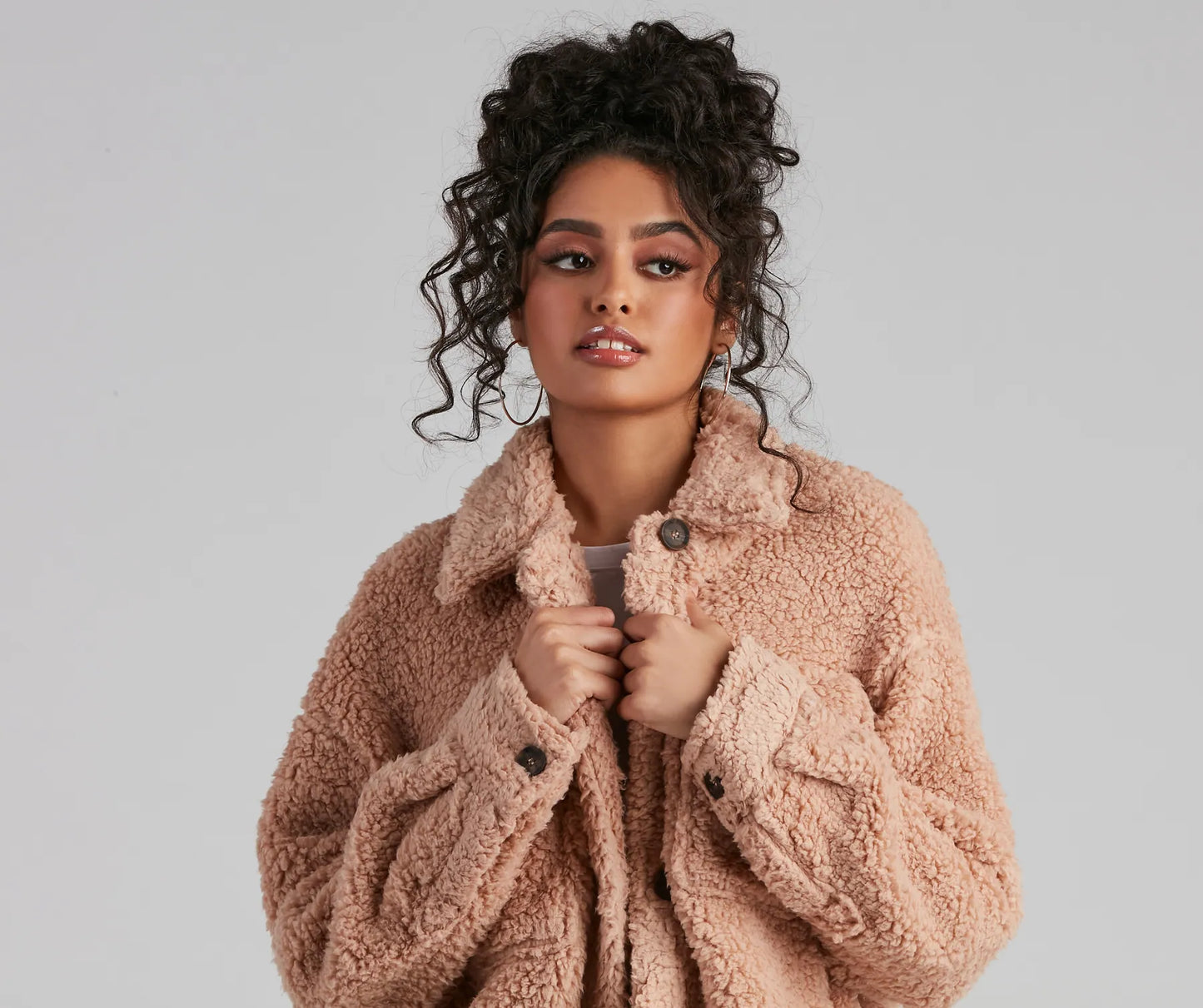 All About Knit Sherpa Shacket