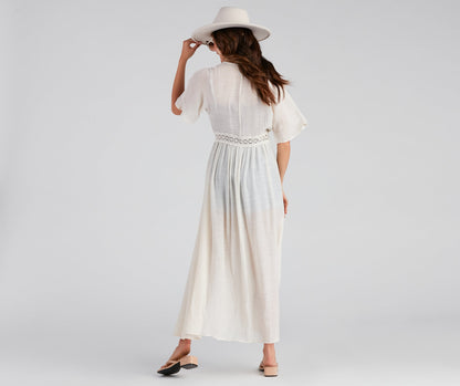 Hampton Vacay Crochet Trim Duster