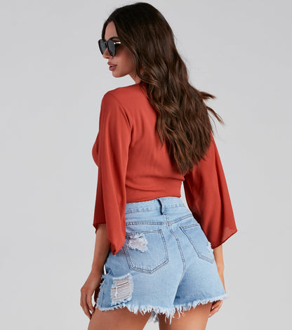 Trip To The Coast Tie-Front Top