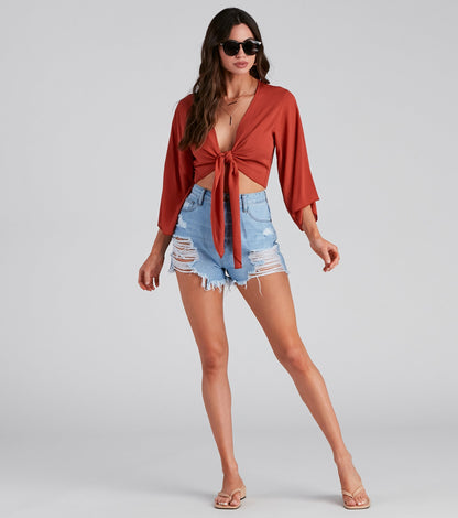 Trip To The Coast Tie-Front Top