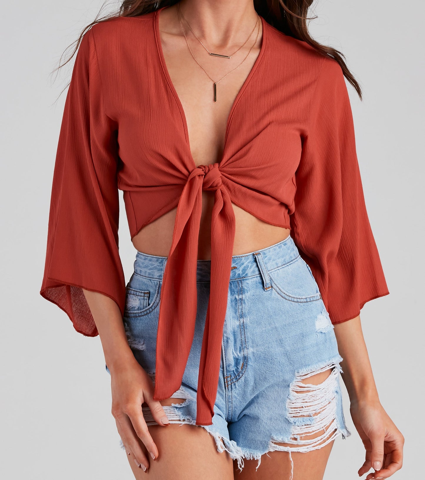 Trip To The Coast Tie-Front Top