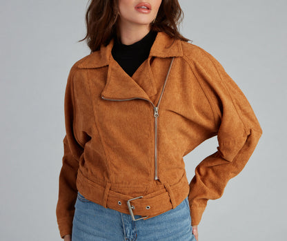 Biker Girl Moment Corduroy Jacket