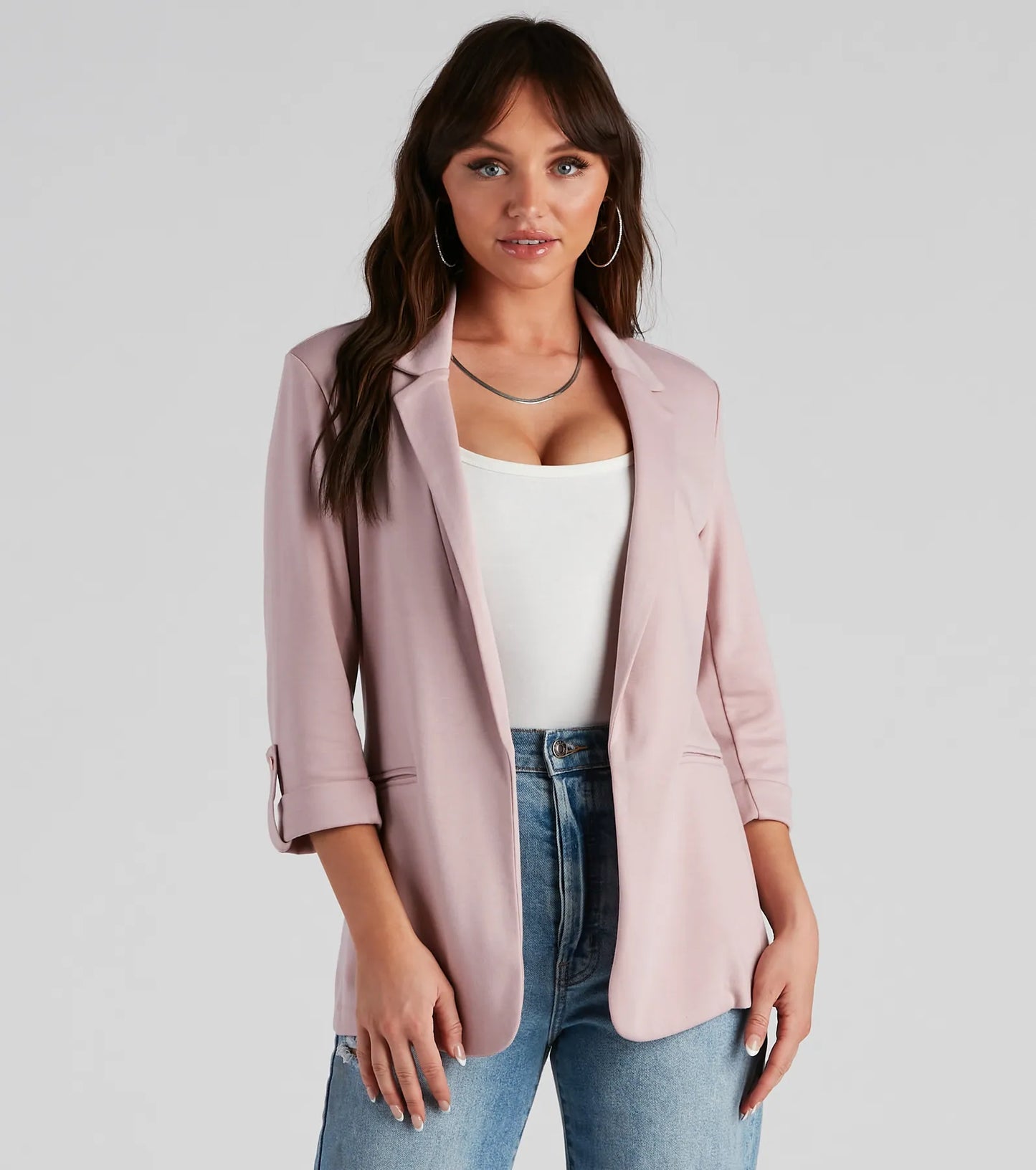 Chic Fit Cuffed Boyfriend Blazer