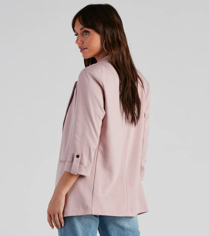 Chic Fit Cuffed Boyfriend Blazer