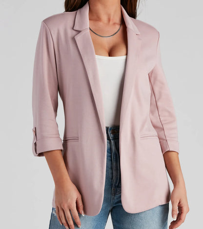 Chic Fit Cuffed Boyfriend Blazer
