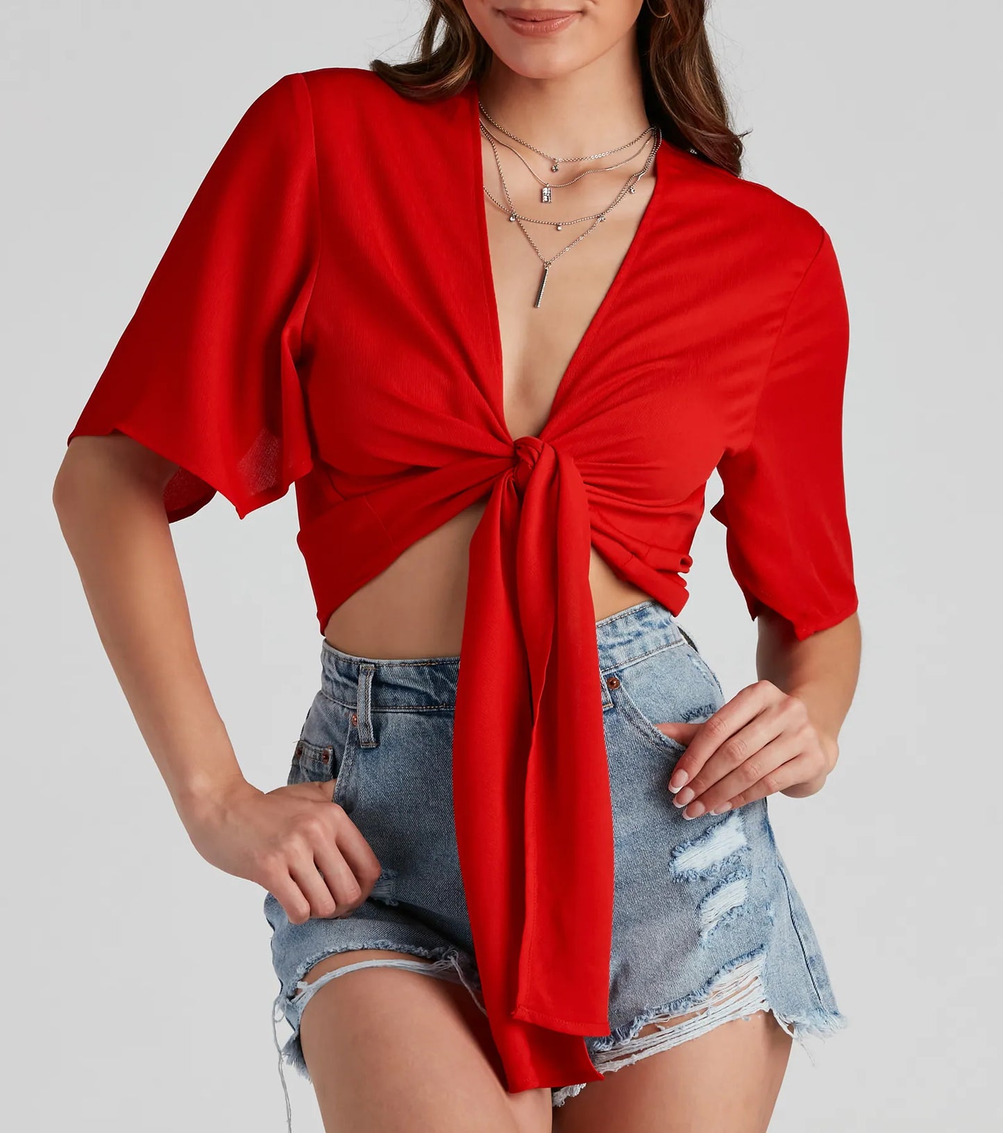 Classic Stunner Tie Front Kimono