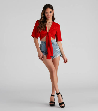 Classic Stunner Tie Front Kimono