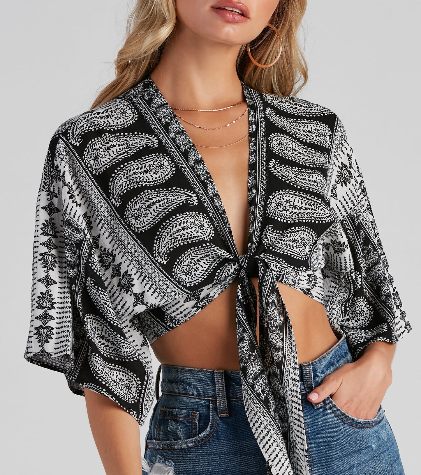 Effortless Boho-Chic Tie-Front Top