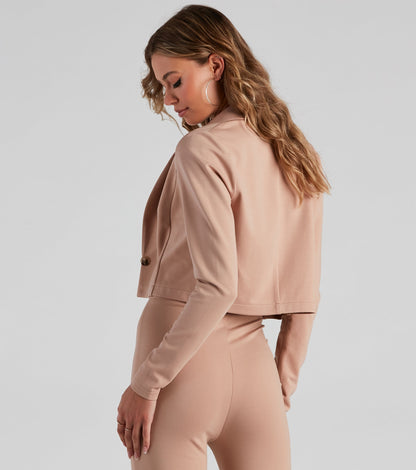 In Office Ponte Crop Blazer