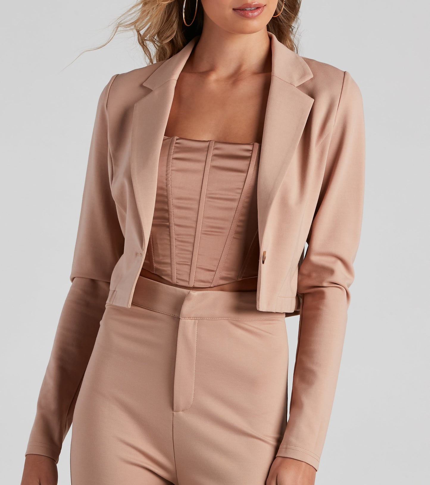 In Office Ponte Crop Blazer