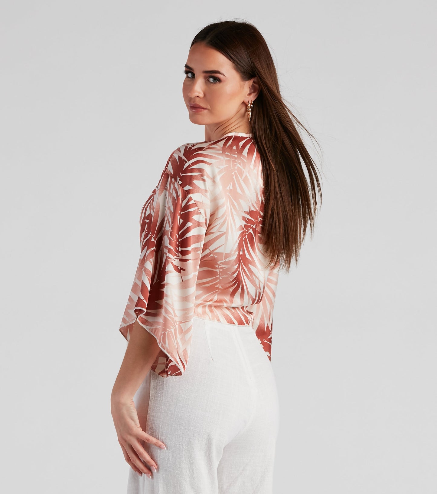 Out Sailing Satin Tie-Front Top