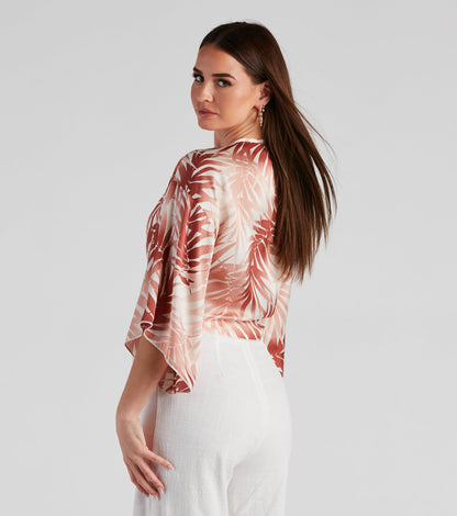 Out Sailing Satin Tie-Front Top