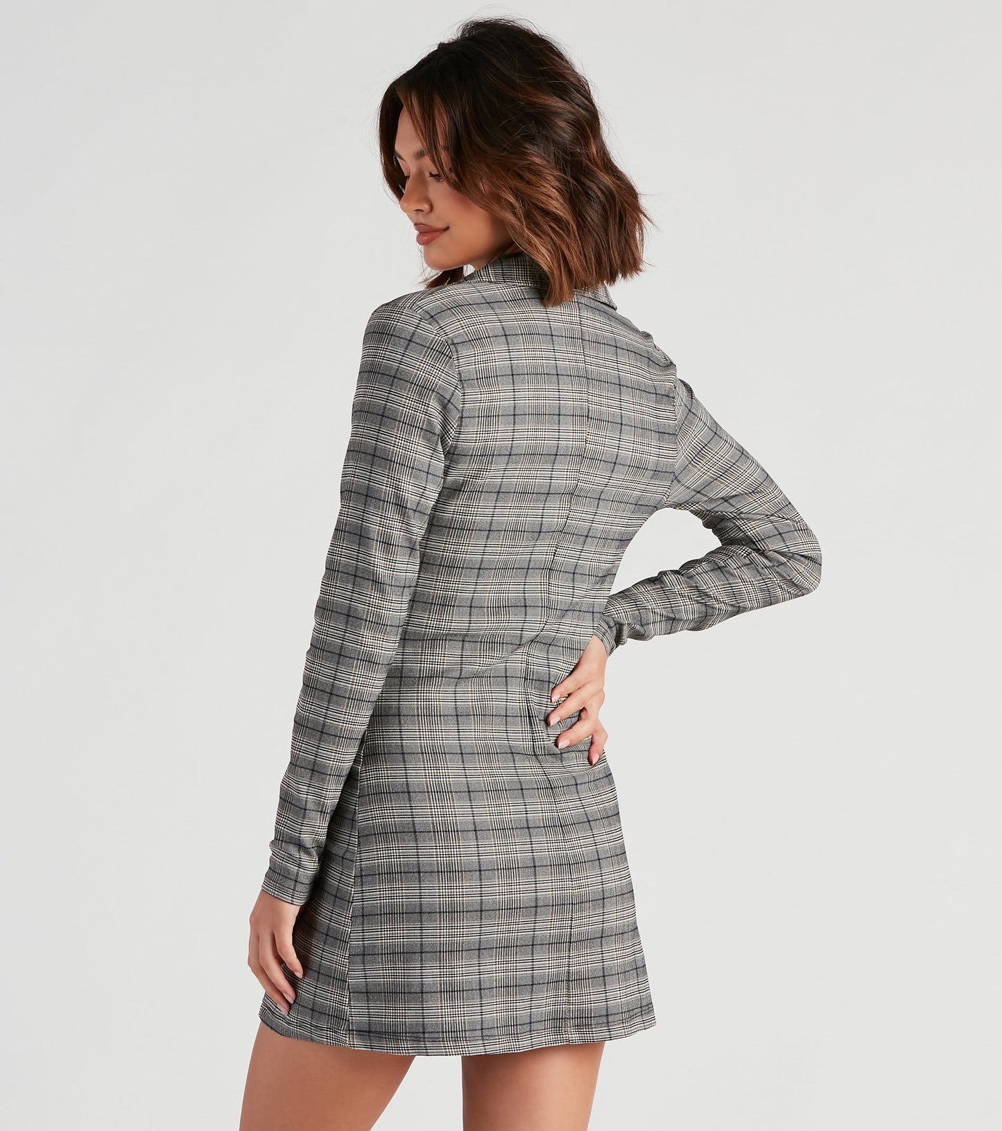 Perfectly Prepped Plaid Long Blazer