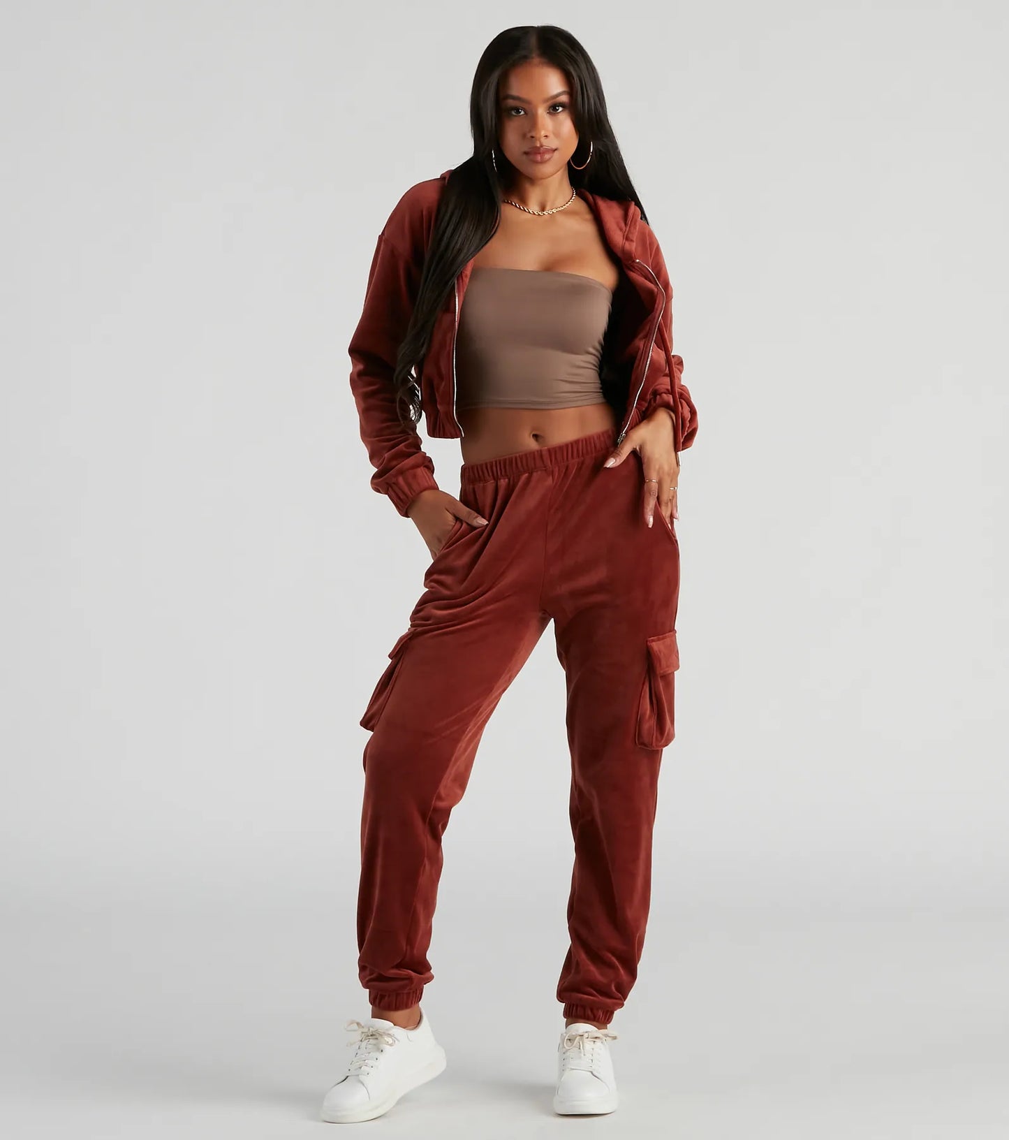 Serious Chills Velour Zip-Up Hoodie Jacket