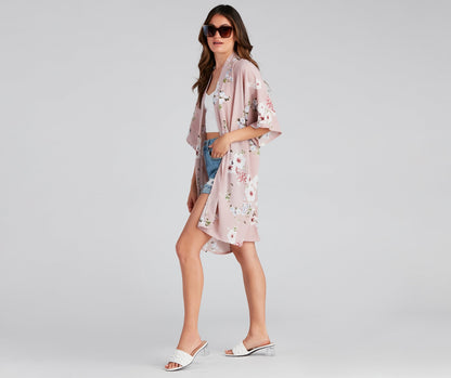 Blissful Blooms Crepe Floral Kimono