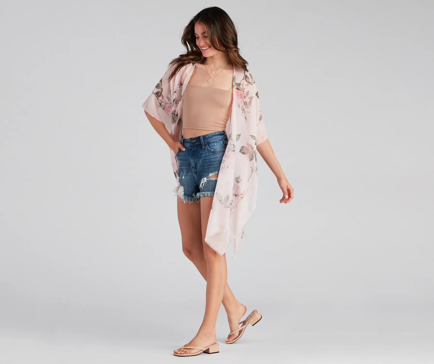 Floral Fling Flowy Sleeve Kimono
