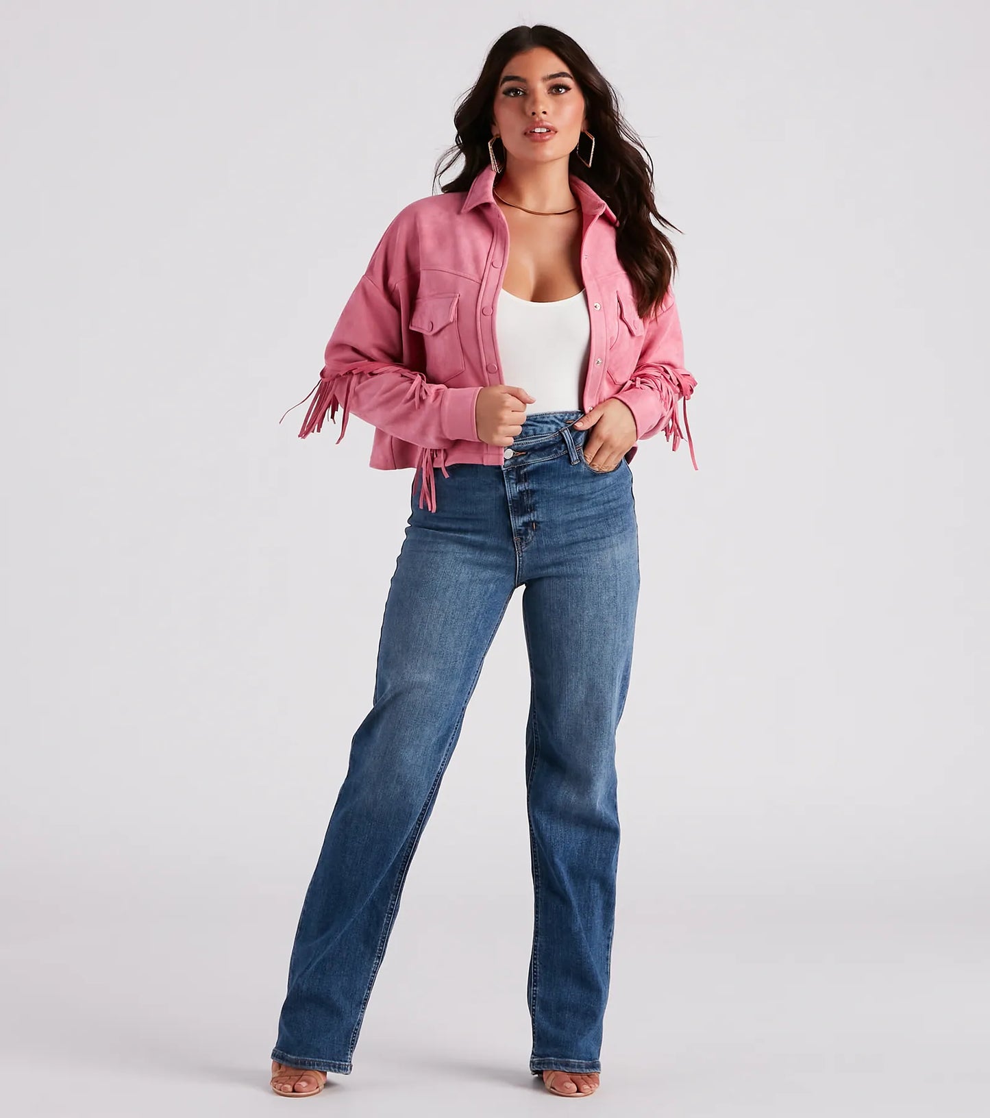 Festival 'Fit Fringe Cropped Shacket