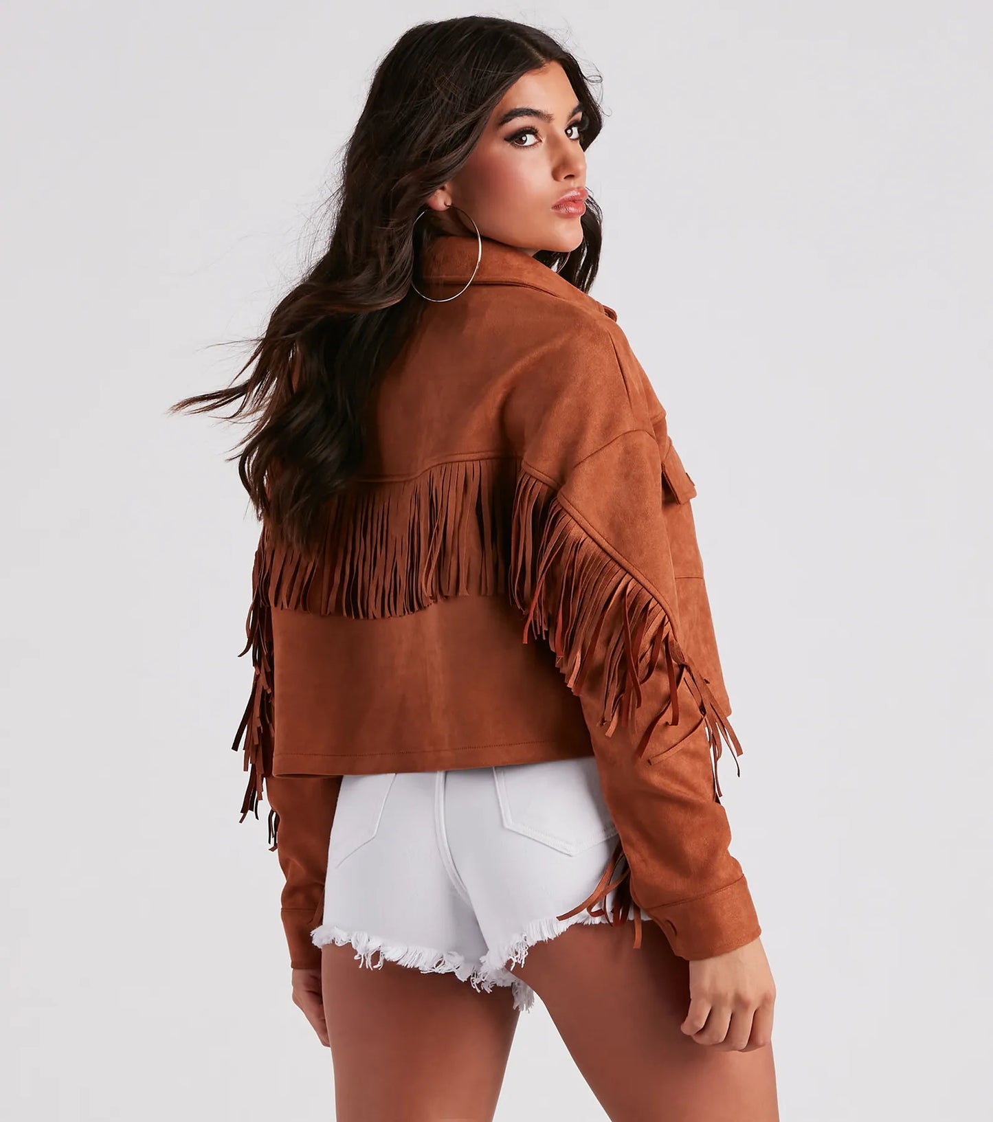 Festival 'Fit Fringe Cropped Shacket