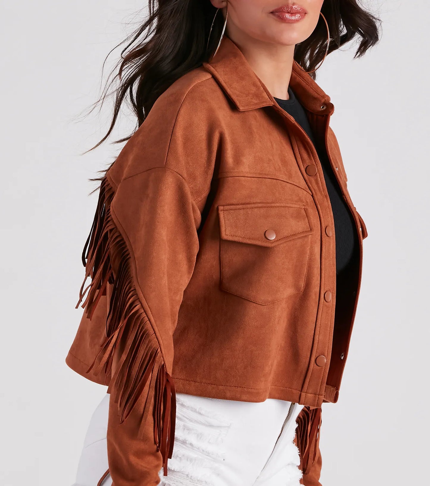 Festival 'Fit Fringe Cropped Shacket