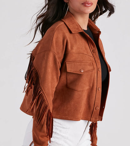 Festival 'Fit Fringe Cropped Shacket