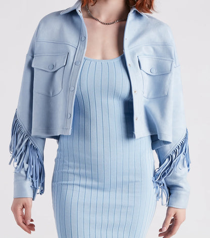 Festival 'Fit Fringe Cropped Shacket