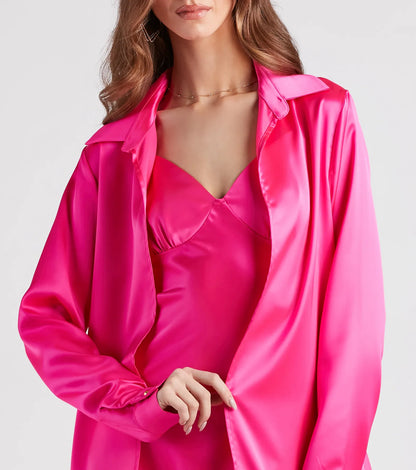 Forever Timeless Satin Collared Top