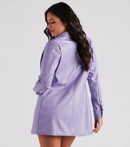 So Fabulous Faux Leather Blazer