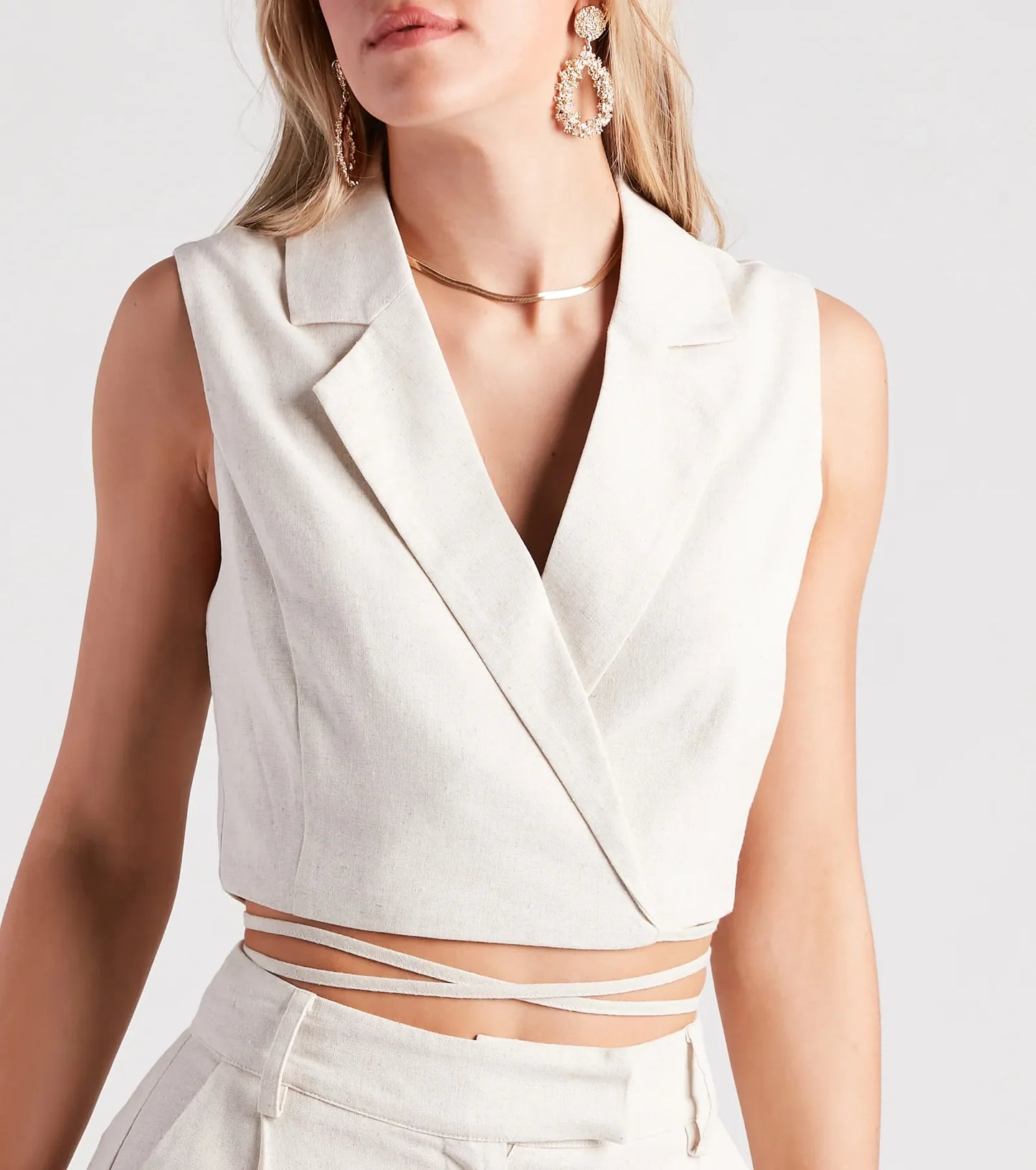 Make The Shift Linen Tie Waist Vest