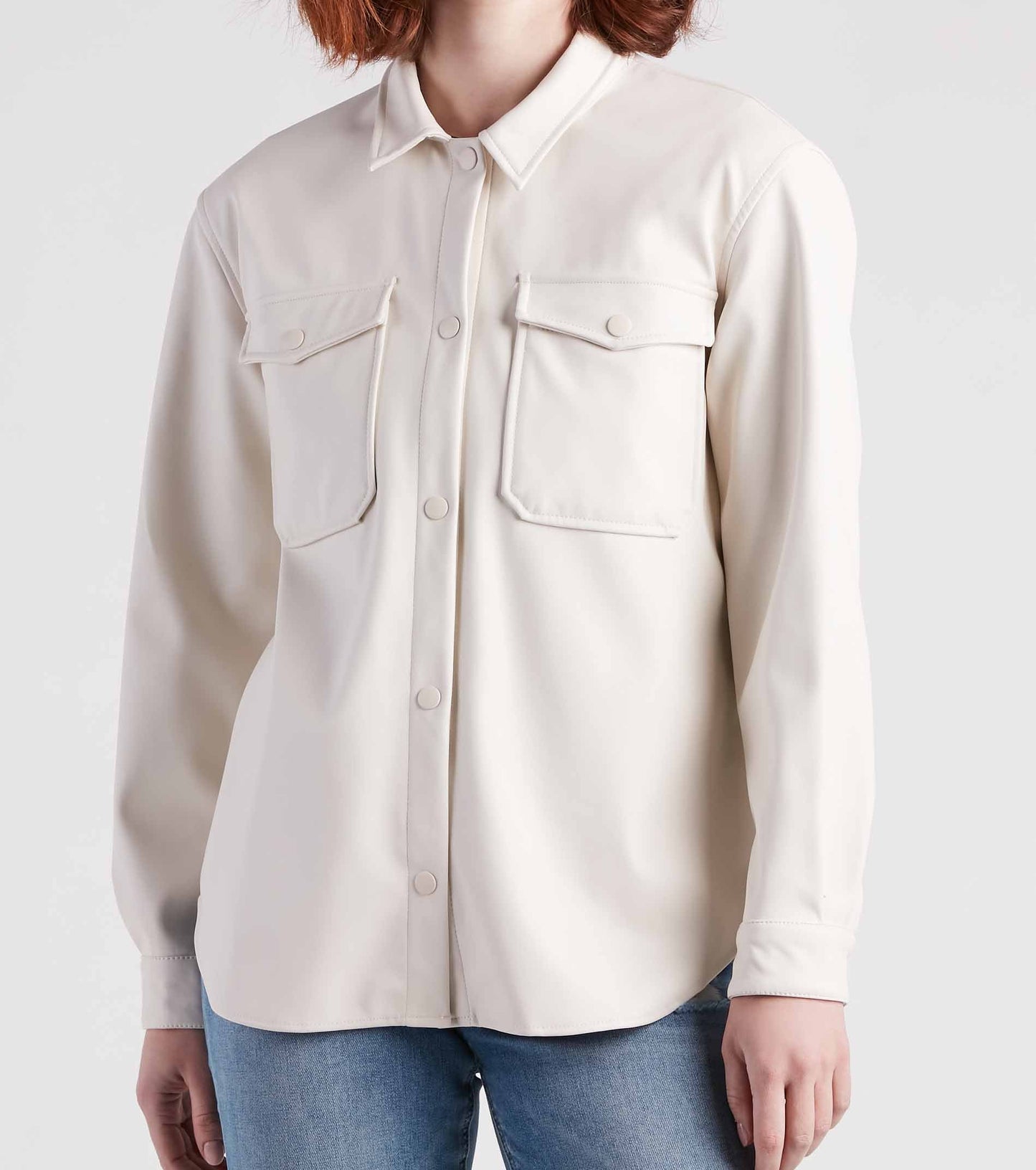 Hey Cool Girl Faux Leather Shacket