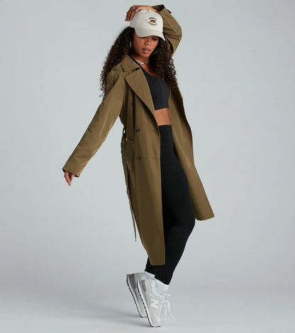 Get A Clue Double Breasted Trench Coat