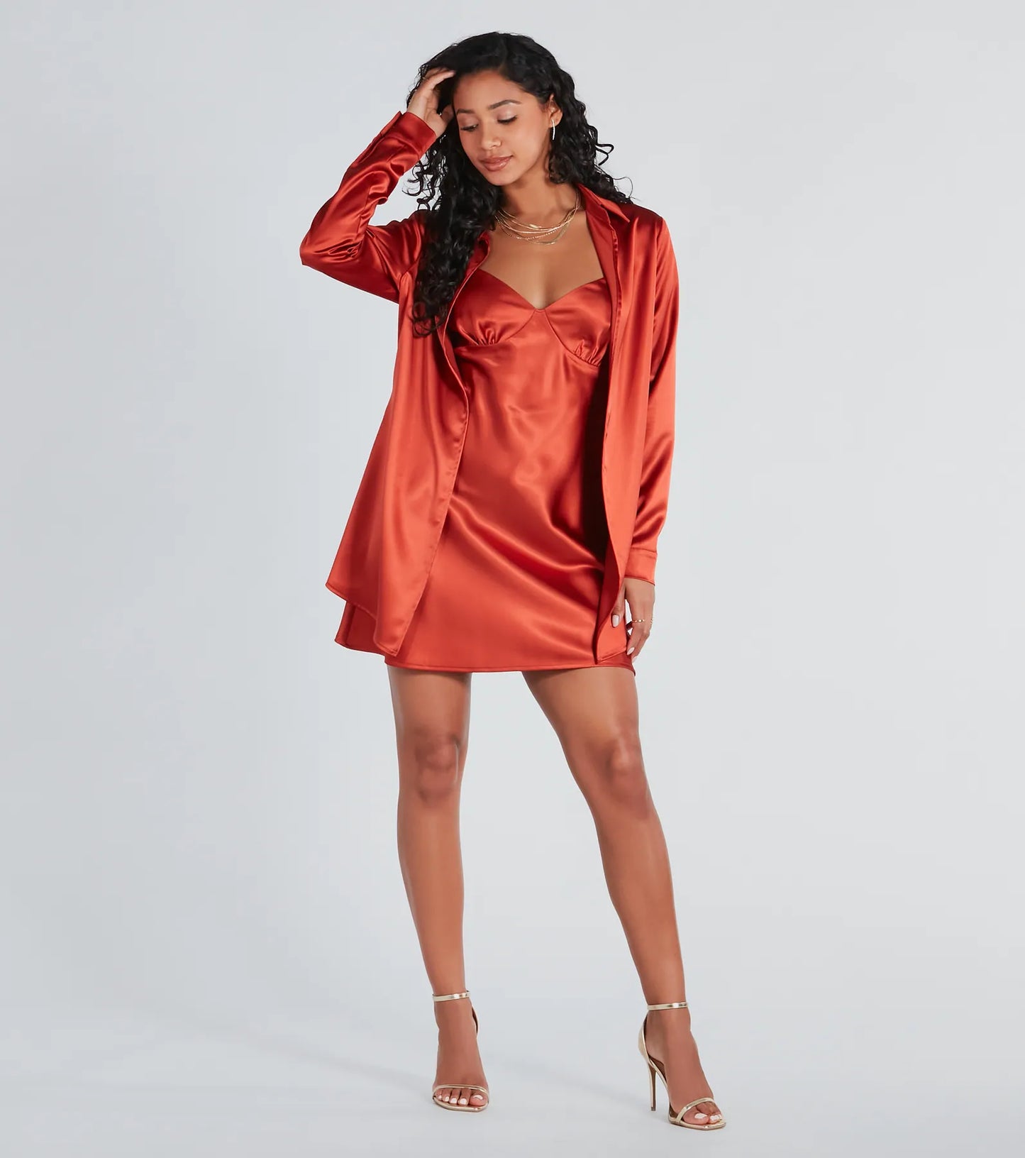 Forever Timeless Satin Collared Top