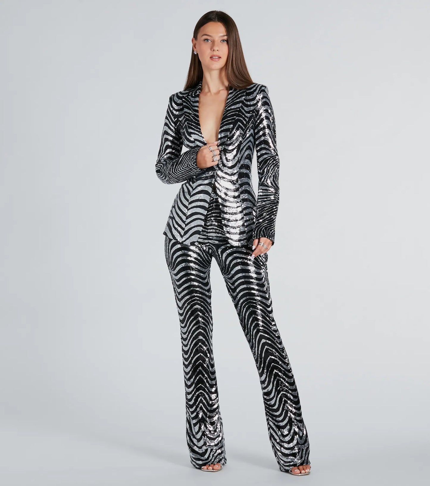 Make An Entrance Sequin Swirl Blazer