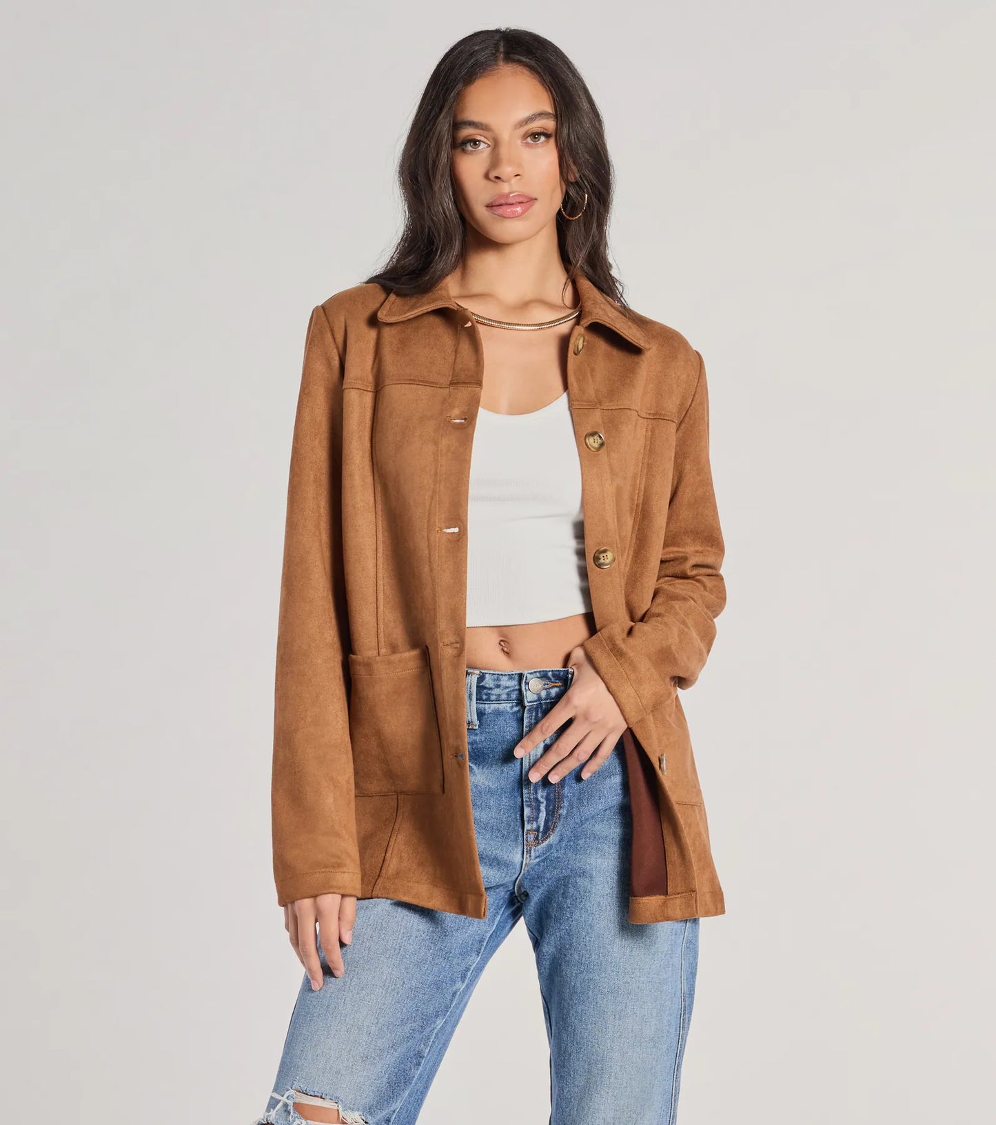 Seasonal Favorite Faux Suede Shacket