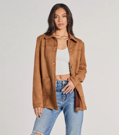 Seasonal Favorite Faux Suede Shacket