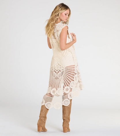 Somewhere Fun Crochet Vest Duster