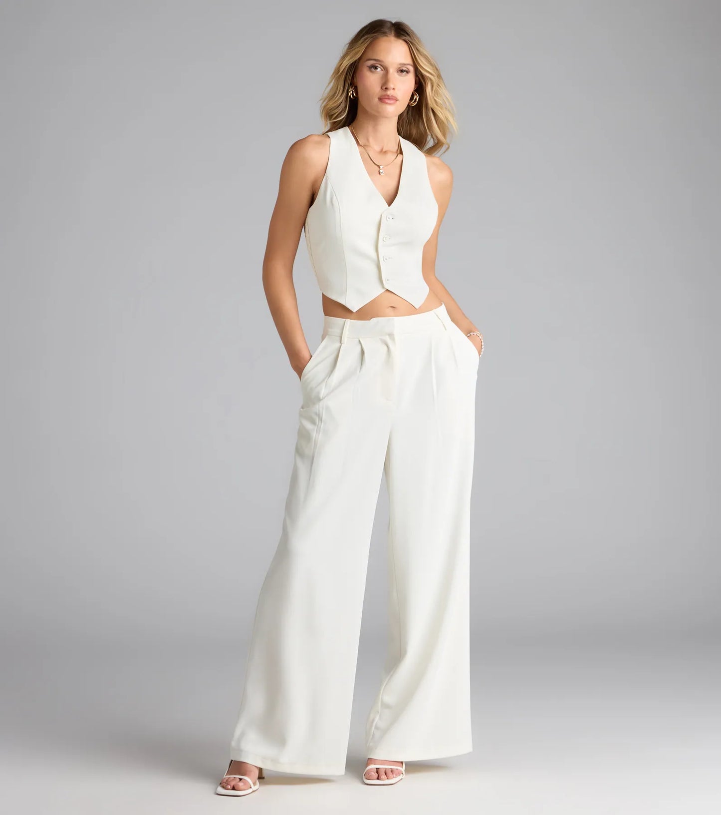 Power Moves Button Woven Vest