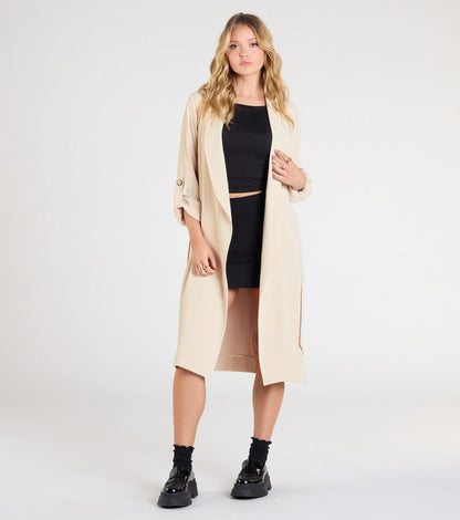 Stylish Season Belted Duster Trench Coat