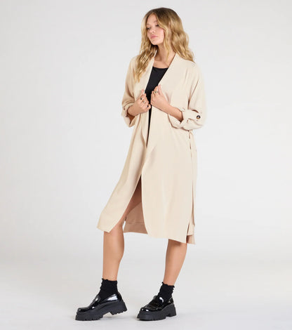 Stylish Season Belted Duster Trench Coat