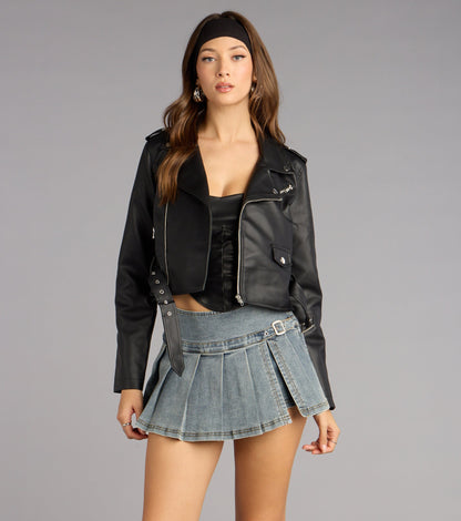 Biker Chic Crop Jacket