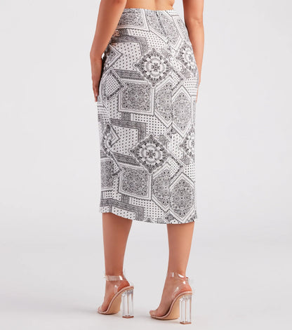 Bohemian Beauty Printed Midi Skirt