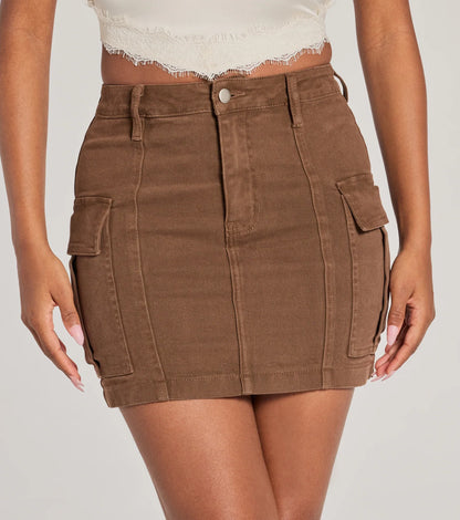Serving Style Cargo Mini Skirt
