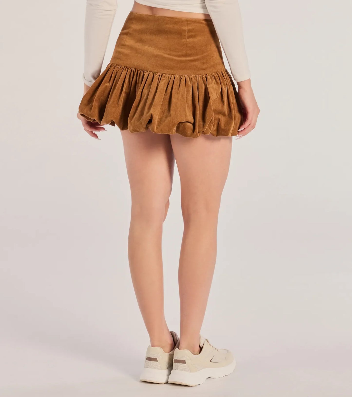 Corduroy Chic Mid-Rise Bubble Skirt