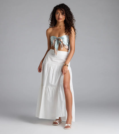 Breezy Babe High-Rise Slit Maxi Skirt