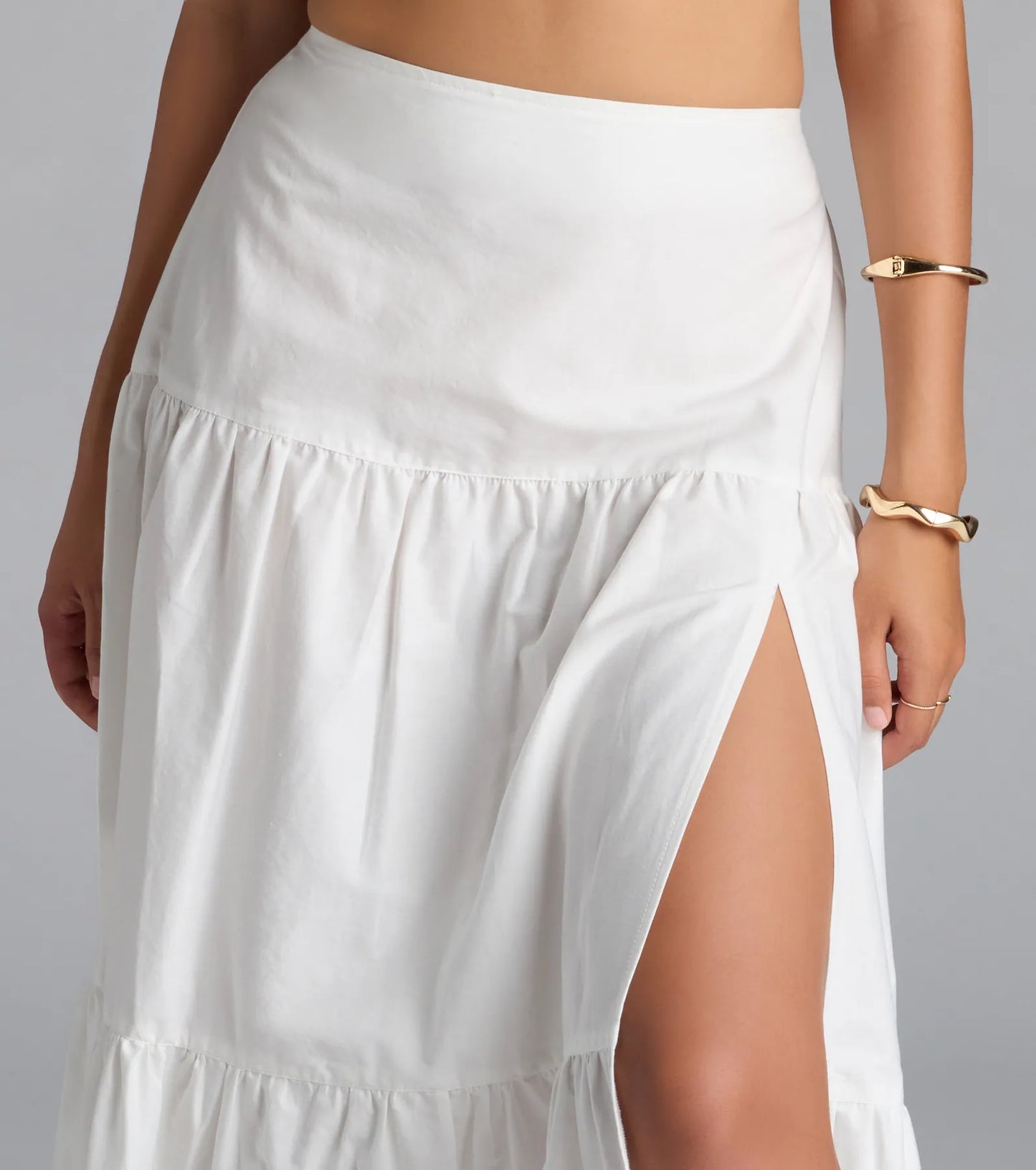 Breezy Babe High-Rise Slit Maxi Skirt