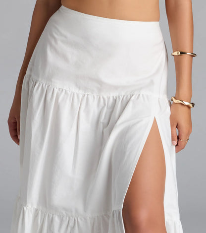 Breezy Babe High-Rise Slit Maxi Skirt