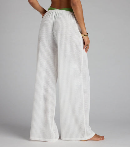 Beachy Sheer Woven Palazzo Pants