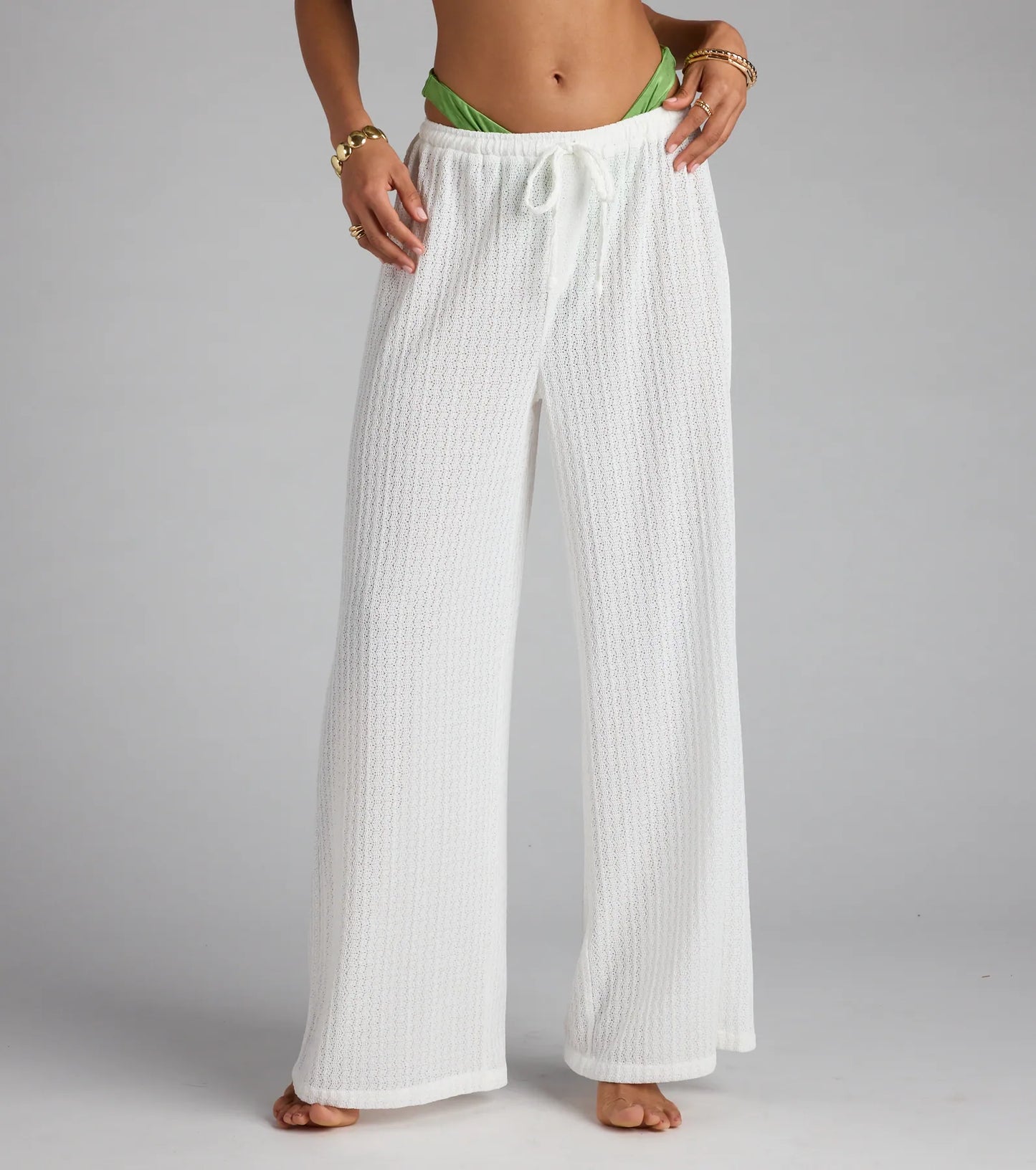Beachy Sheer Woven Palazzo Pants