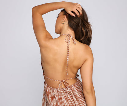 Summer Pop Tie-Dye Stripe Halter Jumpsuit