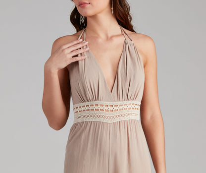 Free Spirit Crochet Waist Jumpsuit